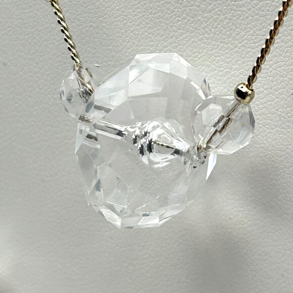 Vintage 60 inch Faceted Crystal Bead Rope Necklace 14K GP Clasp Long Layering - Picture 4 of 12